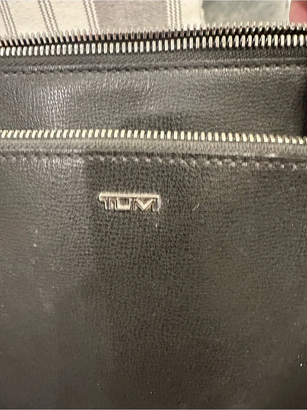 Tumi Black Leather Laptop Brief with Removable Strap